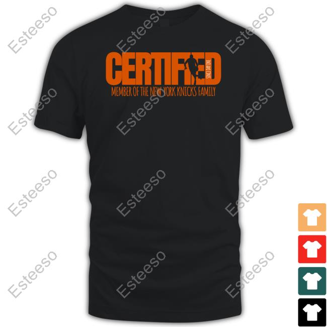 Tony Banks Wearing Certified Member Of The New York Knicks Family Sweatshirt