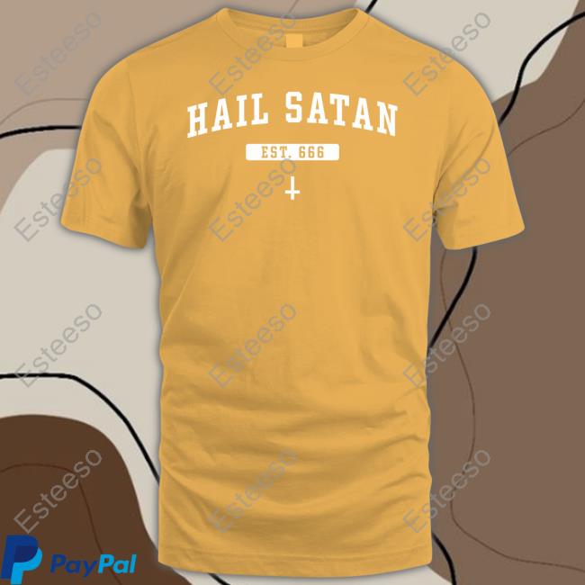 A Woman Wearing A Hail Satan T Shirts