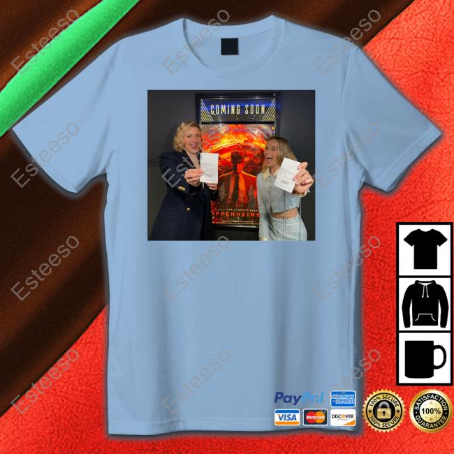 Greta Gerwig And Margot Robbie Seated For Oppenheimer T Shirt