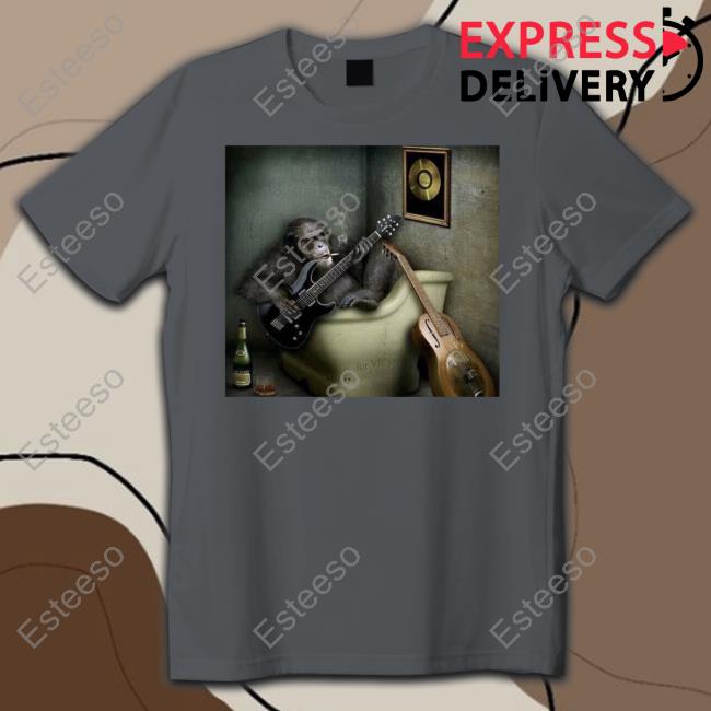 Orangutan Smoking Cigarette And Playing Guitar Official Shirt Orangutan Smoking Cigarette And Playing Guitar Official Shirt