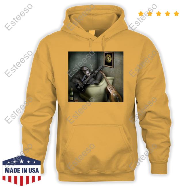 Orangutan Smoking Cigarette And Playing Guitar Official Shirt Orangutan Smoking Cigarette And Playing Guitar Official Shirt