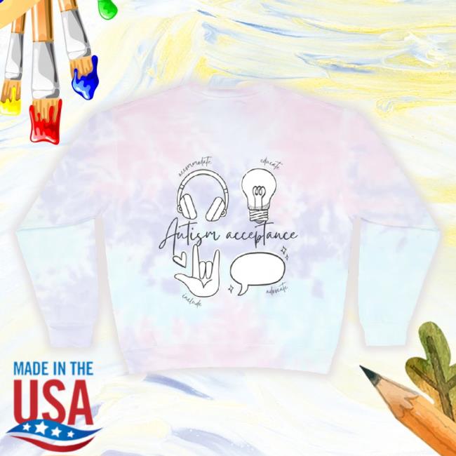 Autism Acceptance Tie-Dye Hoodie Sweatshirt Autism Acceptance Tie-Dye Hoodie Sweatshirt