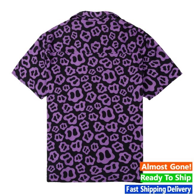 Ranboo Fashion Store Purple Patterned Button Up Crewneck Sweatshirt Ranboo Fashion Store Purple Patterned Button Up Crewneck Sweatshirt