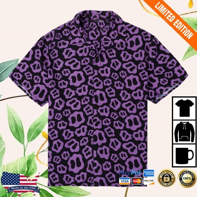 Ranboo Fashion Store Purple Patterned Button Up Crewneck Sweatshirt Ranboo Fashion Store Purple Patterned Button Up Crewneck Sweatshirt