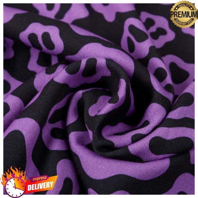 Ranboo Fashion Store Purple Patterned Button Up Crewneck Sweatshirt Ranboo Fashion Store Purple Patterned Button Up Crewneck Sweatshirt