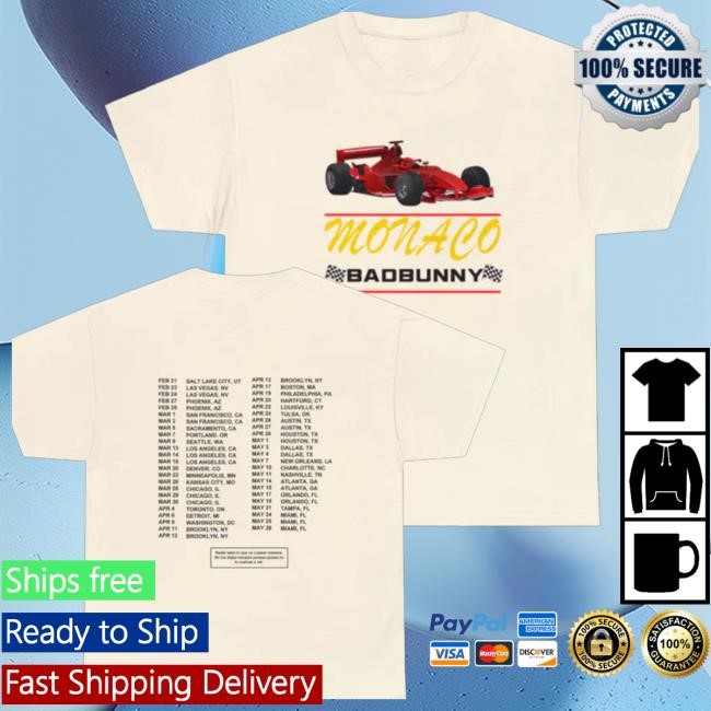 Official Most Wanted Tour Merch Most Wanted Tour - Monaco Race Car Tour Dates Natural Cotton Funny Shirt Official Most Wanted Tour Merch Most Wanted Tour - Monaco Race Car Tour Dates Natural Cotton Funny Shirt