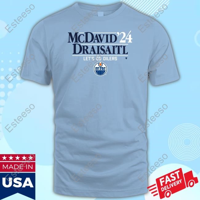 Connor Smythe Mcdavid Draisaitl '24 Let's Go Oilers Crewneck Sweatshirt