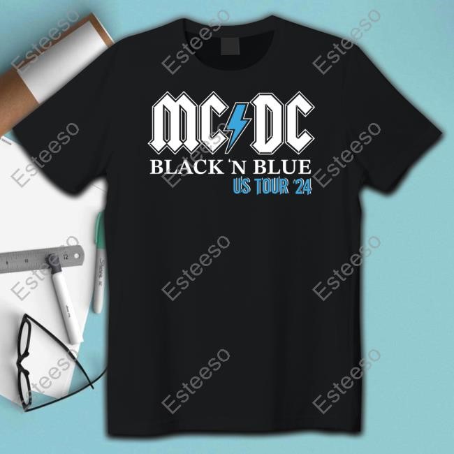 Amy Andrews Fox 2 Wearing Mcdc Black 'N Blue Us Tour 24 Shirt