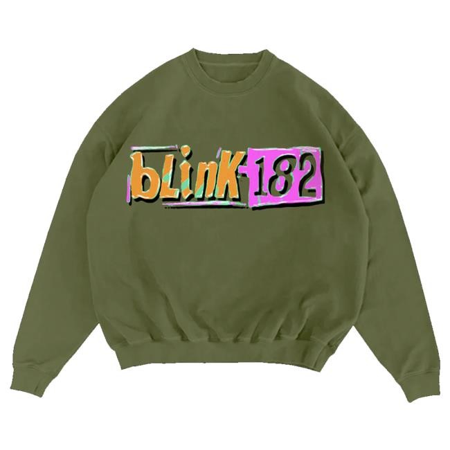 Blink 182 Merch Store Logo Green Hooded Sweatshirt
