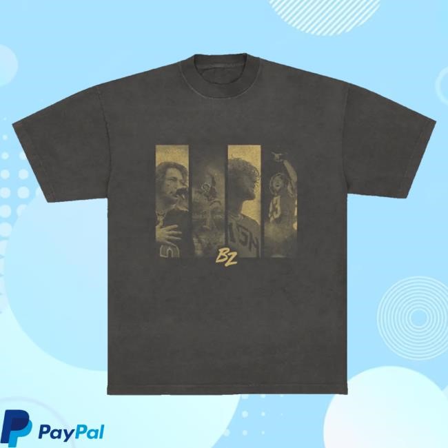 Shop Bailey Zimmerman Merch Store 2024 Headshot Tour Tee - Black Shirt