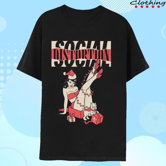 Social Distortion Merch Store Torn Logo Holiday Pinup Hooded Sweatshirt