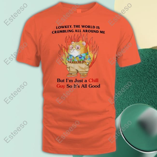 Jmcgg Lowkey The World Is Crumbling All Around Me But I'm Just A Chill Guy So It's All Good Hoodie