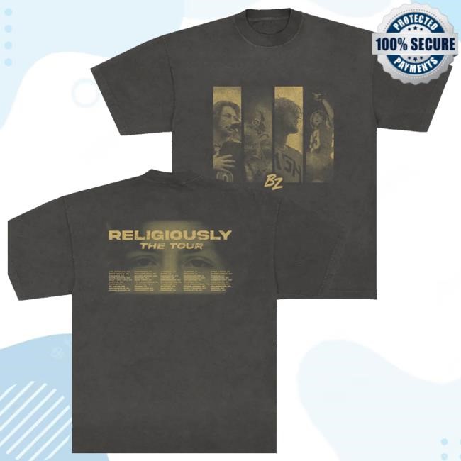 Original Shop Bailey Zimmerman Merch Store 2024 Headshot Tour Tee - Black Shirt