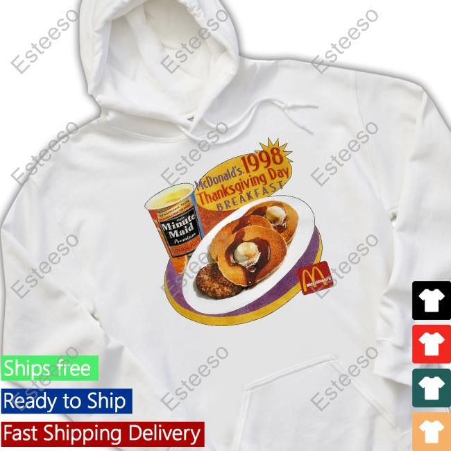 '98 Thanksgiving Breakfast Promo White Vintage Washed Hoodie