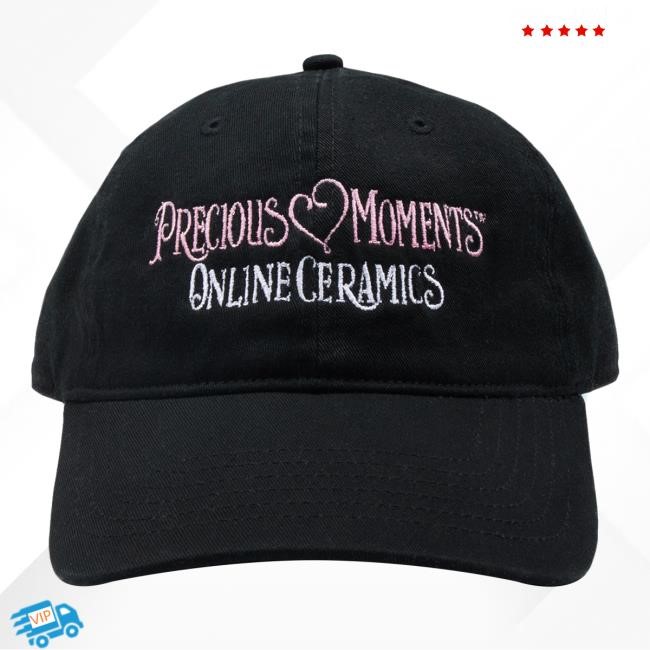Online Ceramics Merch Precious Moments Heart Logo Black Trucker Hat