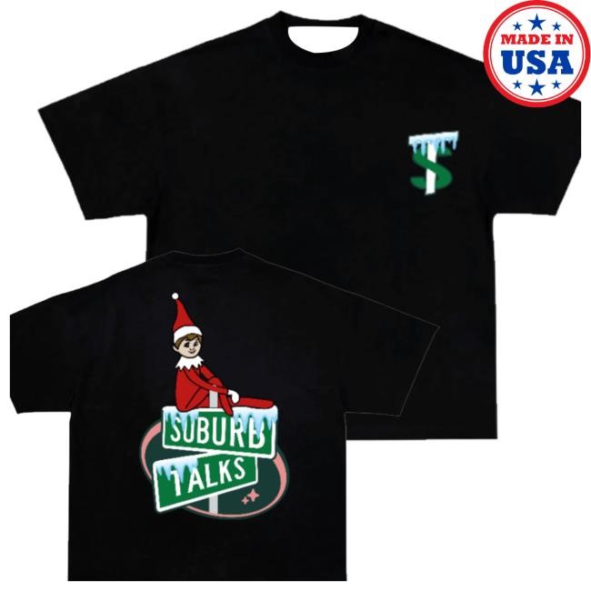 Suburb Talks Merch Store Elf On The Shelf Black Tee