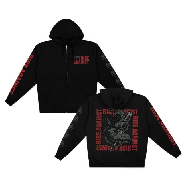 Rise Against Merch Store Serpent Knife Zip-Up Hoodie (Black) Funny Shirt