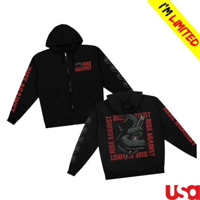 Rise Against Merch Store Serpent Knife Zip-Up Hoodie (Black) Funny Shirt