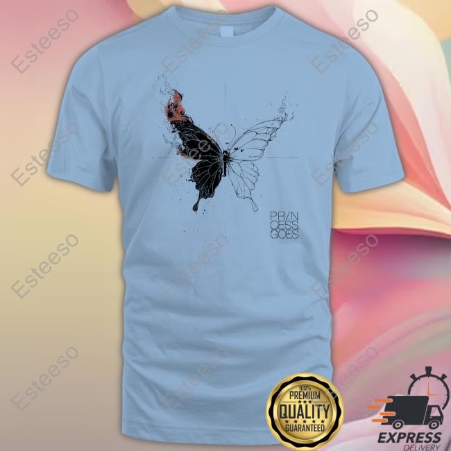 Princess Goes Butterfly Diagram Tee Shirt